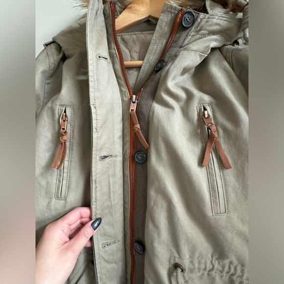 NWT Only Olive Hooded Parka Jacket, removable lining, Women's Size S - Picture 7 of 12
